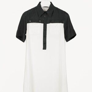 See by Chloe Black & White Polo A-Line Mini Dress